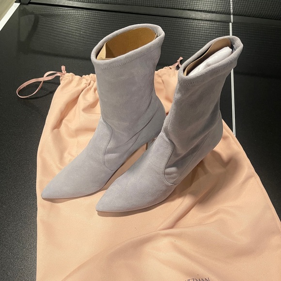 Stuart Weitzman Gray Heeled Boots - Picture 5 of 9